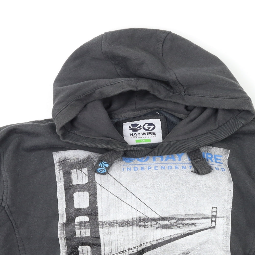 Haywire Boys Grey   Pullover Hoodie Size L