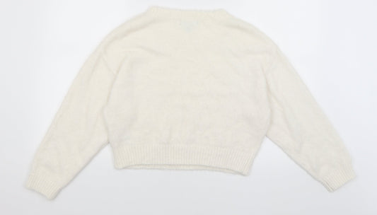 New Look Womens White   Pullover Jumper Size S