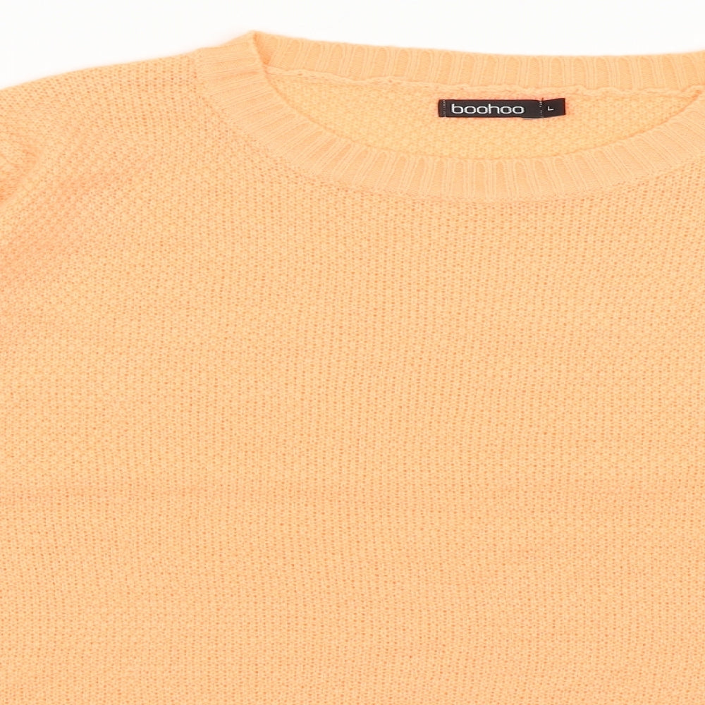 Boohoo Womens Orange   Pullover Jumper Size L