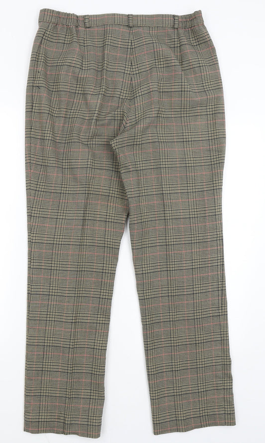 Frankenwalder Womens Green Plaid  Dress Pants Trousers Size 14 L29.5 in