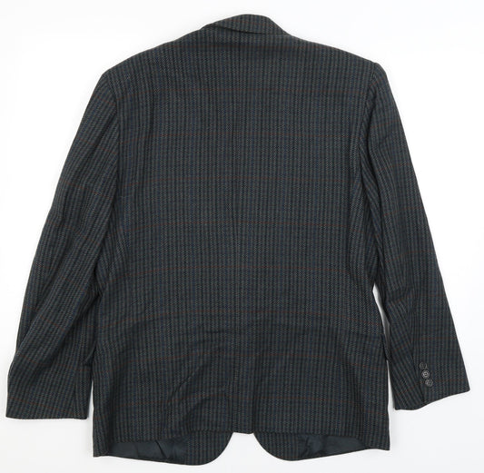 Vismara Mens Green Houndstooth  Jacket Blazer Size M