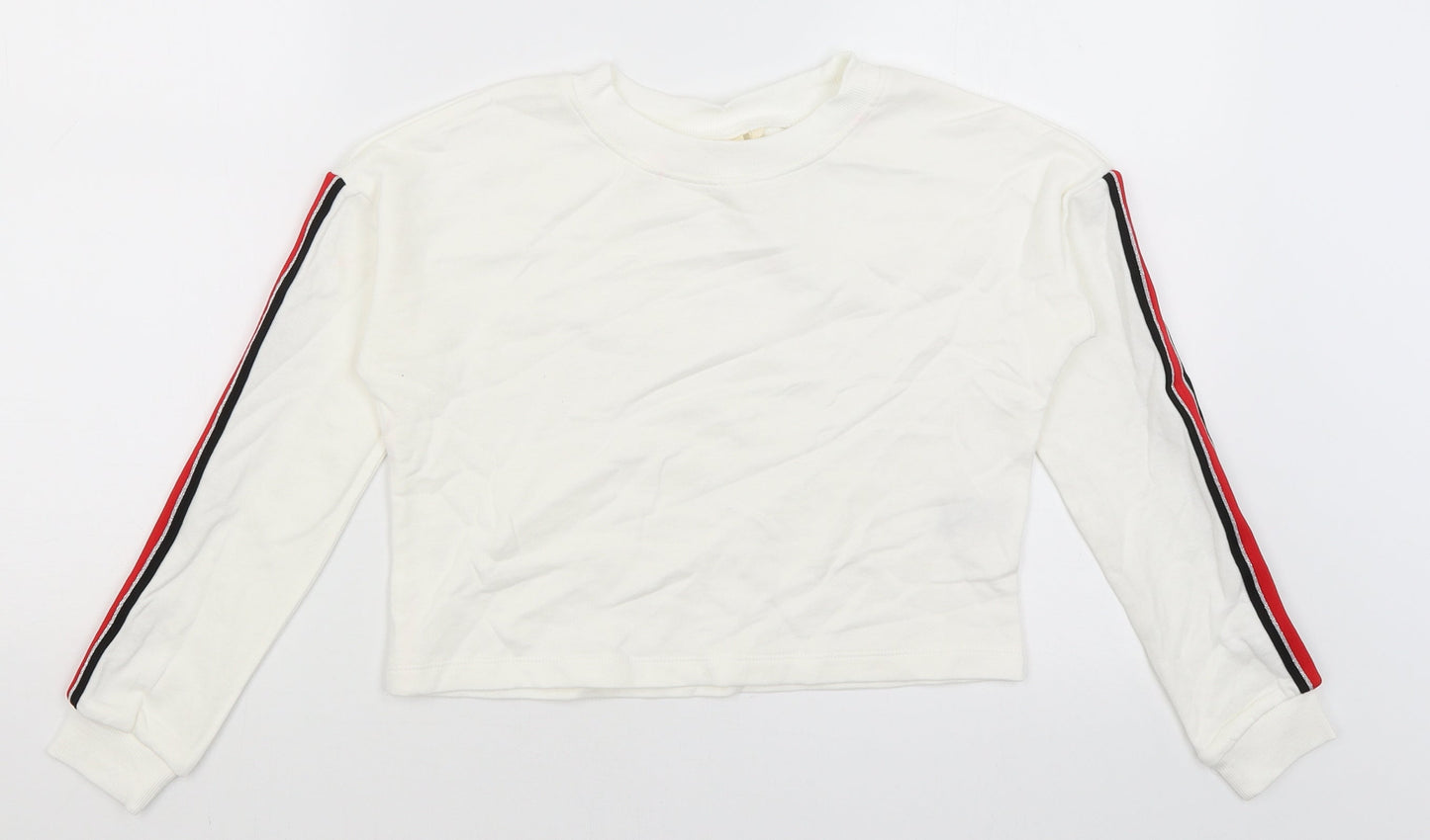 H&M Girls White   Pullover Sweatshirt Size 8-9 Years