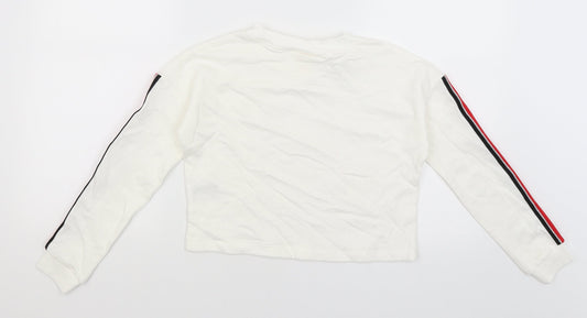 H&M Girls White   Pullover Sweatshirt Size 8-9 Years