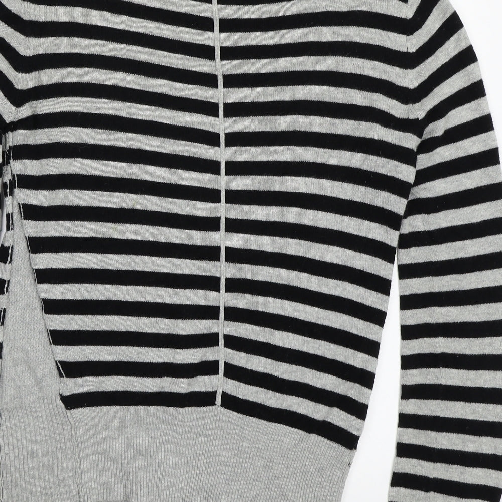 H&M Womens Grey Striped  Pullover Jumper Size 34