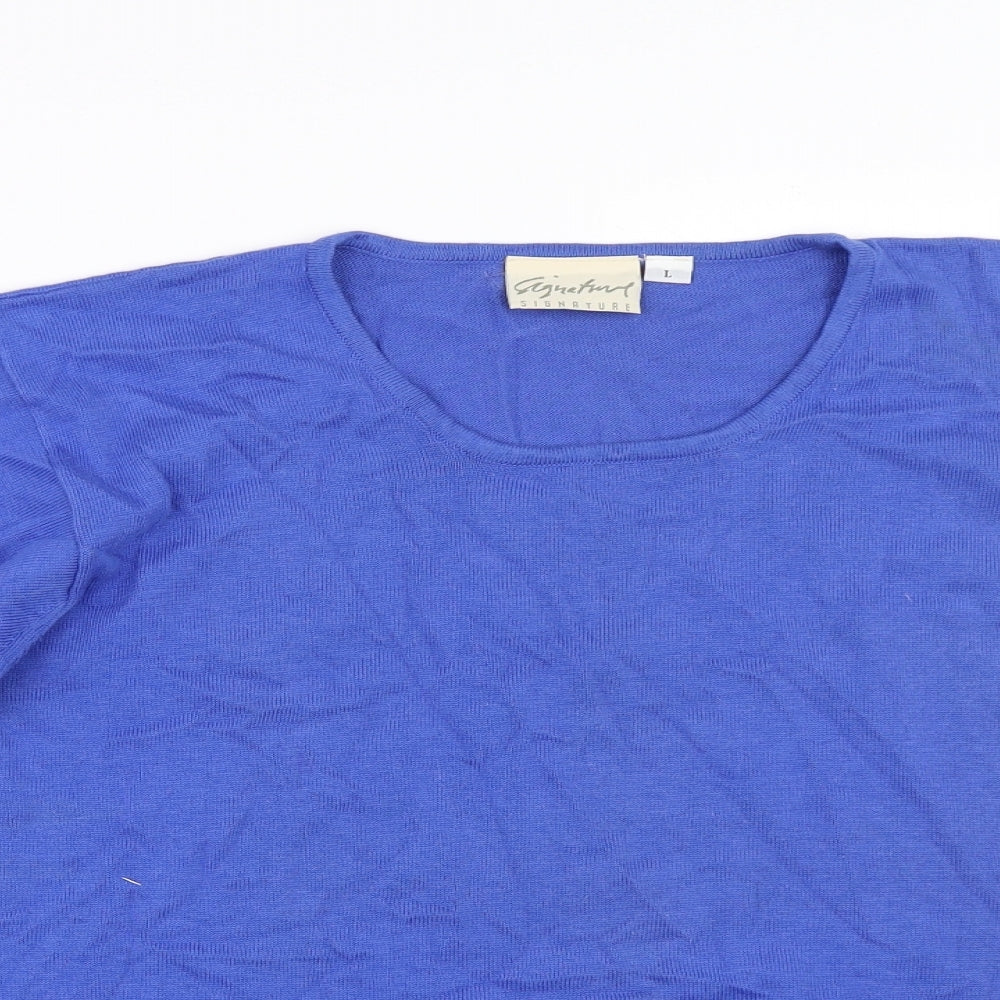 Signature Womens Blue   Pullover Jumper Size L