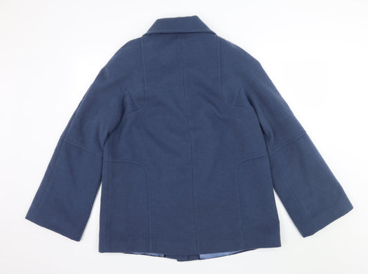 Klass Womens Blue   Overcoat Coat Size 14