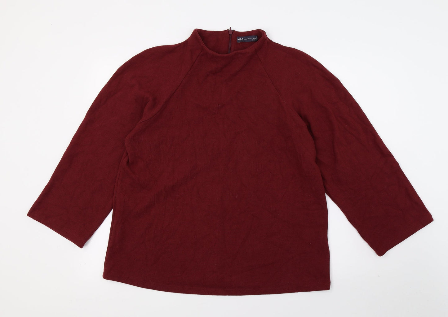 Marks and Spencer Womens Red  Jersey Pullover Sweatshirt Size 16