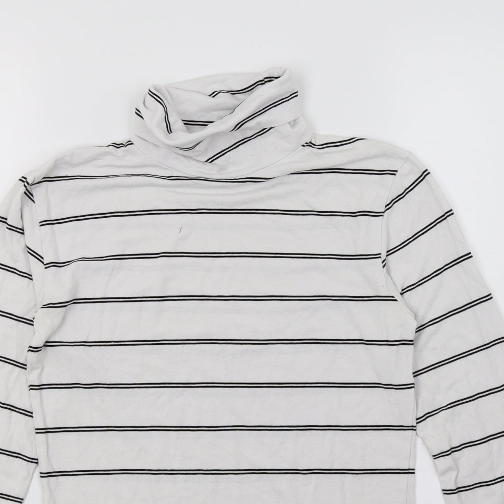 Dotti Womens White Striped Jersey Basic T-Shirt Size XS