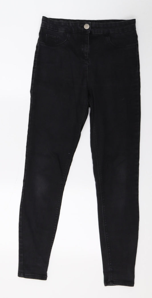 Matalan Womens Black  Denim Skinny Jeans Size 10 L28 in