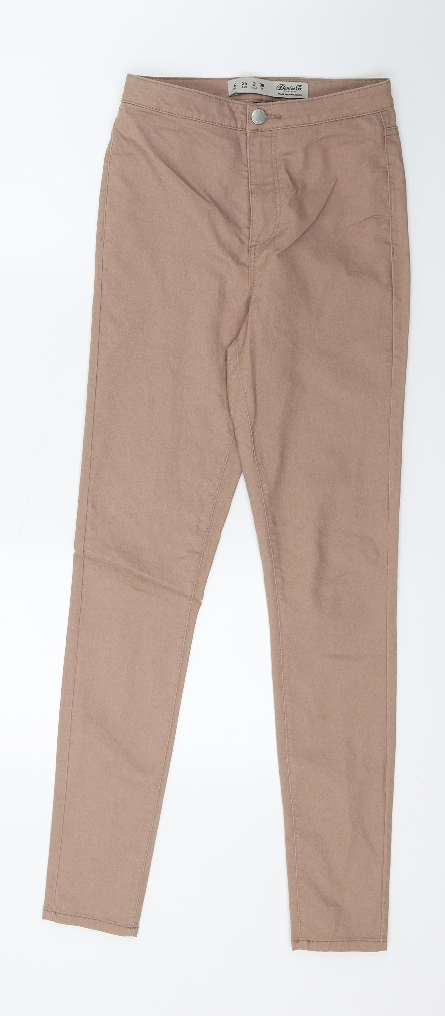 Denim & Co. Womens Brown  Denim Skinny Jeans Size 6 L29 in