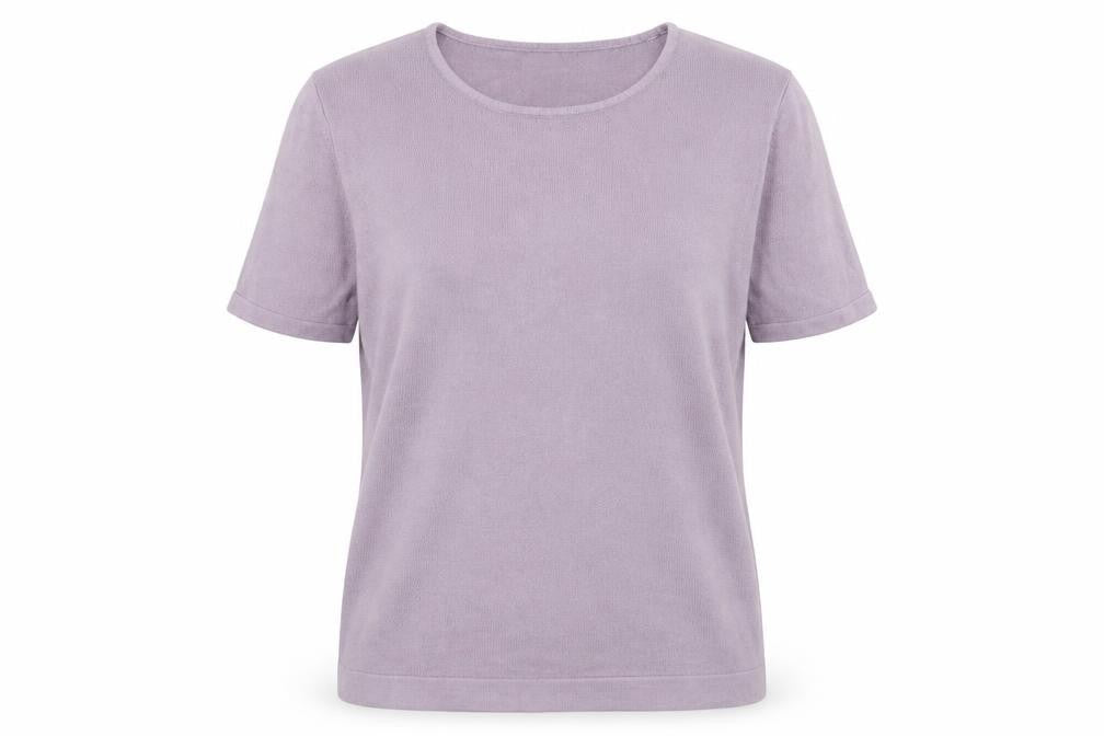 Front view of Papaya women’s purple knit jumper, size UK 18