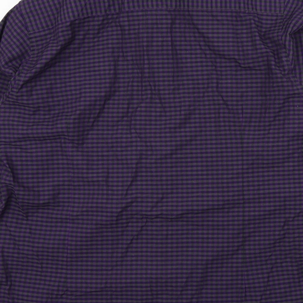 Ceader wood state Mens Purple Check   Button-Up Size 17