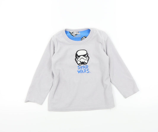 Rebel Boys Grey Colourblock   Pyjama Top Size 5 Years  - star wars