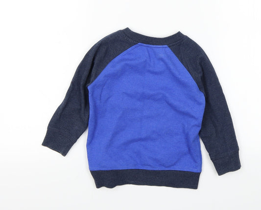 George Boys Blue Colourblock  Pullover Jumper Size 2-3 Years