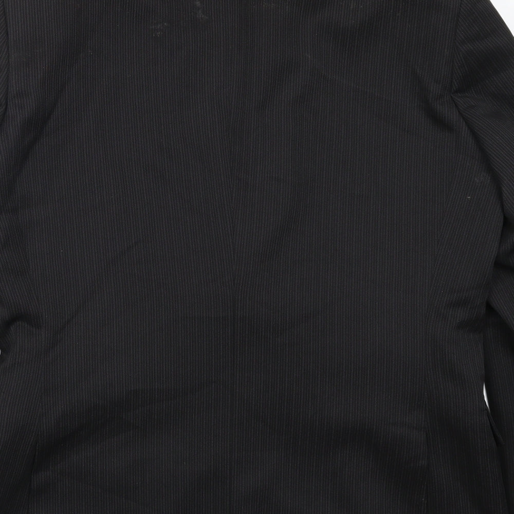 F&F Mens Black Striped  Jacket Suit Jacket Size 38