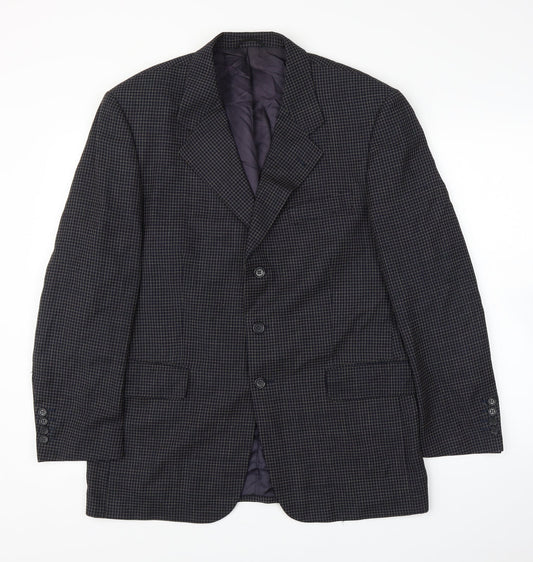 Ritex Mens Blue Plaid  Jacket Suit Jacket Size 42