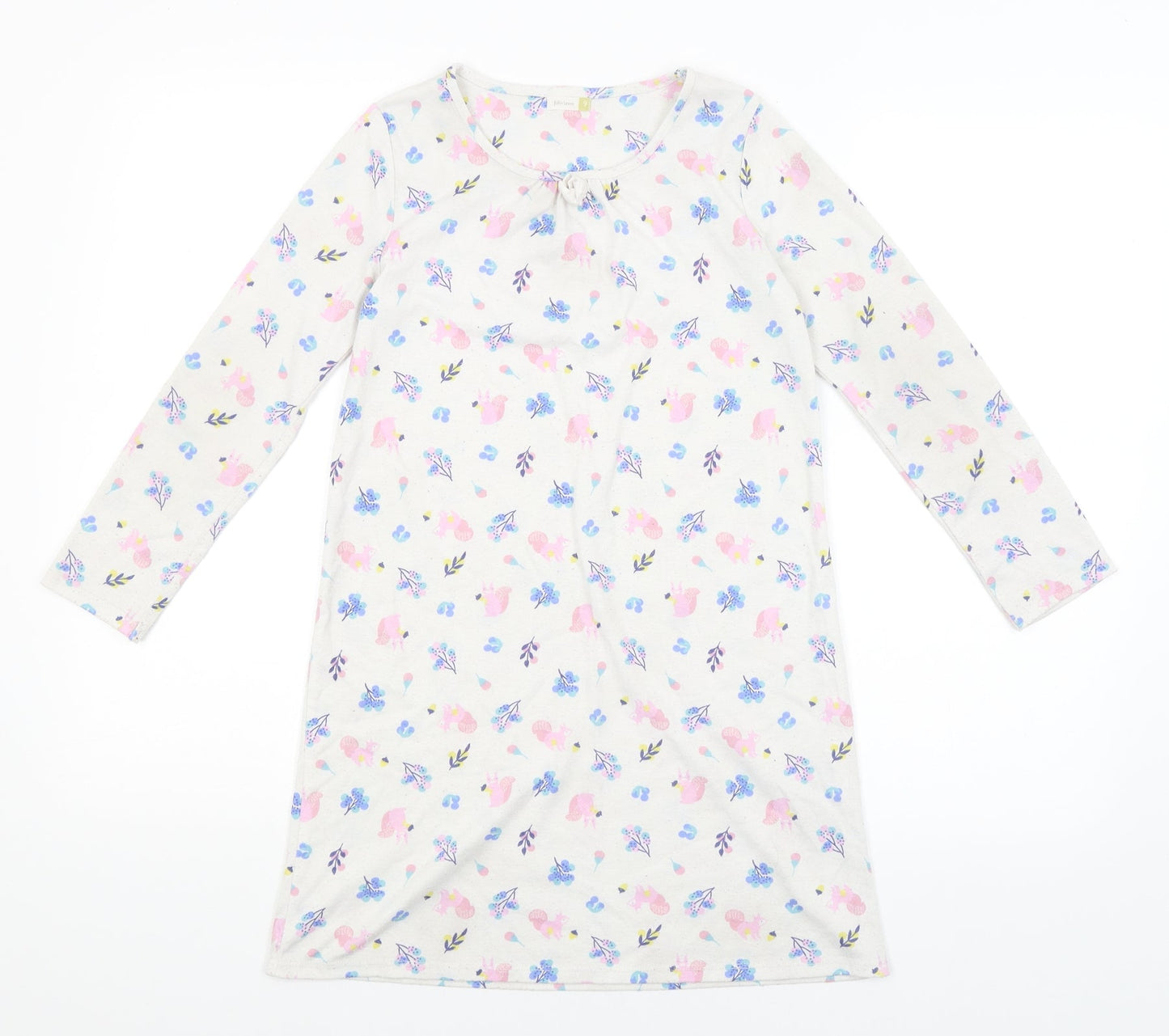 John Lewis Girls White   A-Line  Size 9 Years  - Squirrels