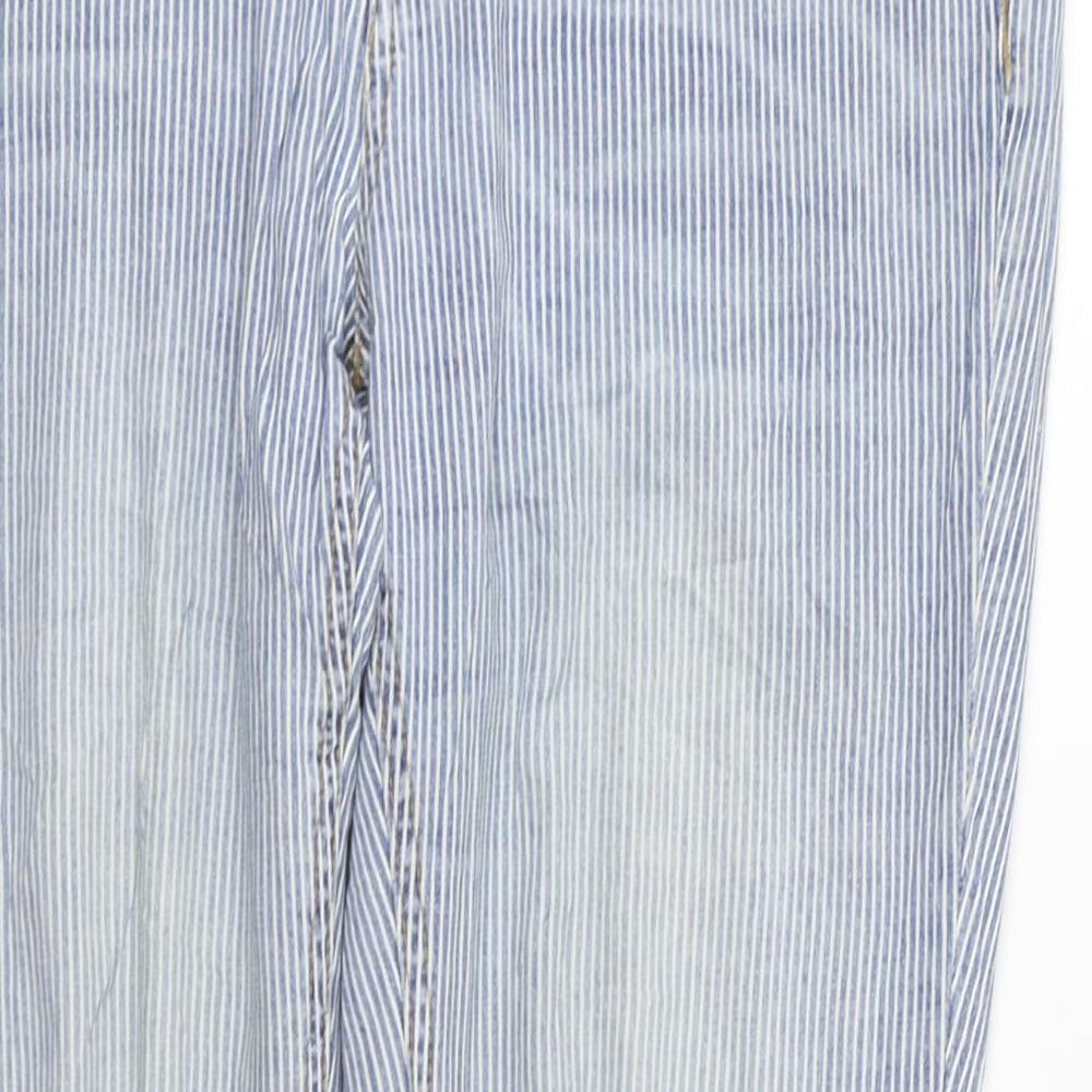 H&M Womens Blue Striped  Straight Jeans Size 12 L23 in