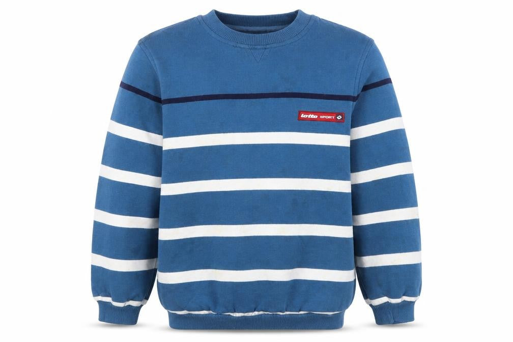 Lotto Boys Blue Striped  Pullover Sweatshirt Size S