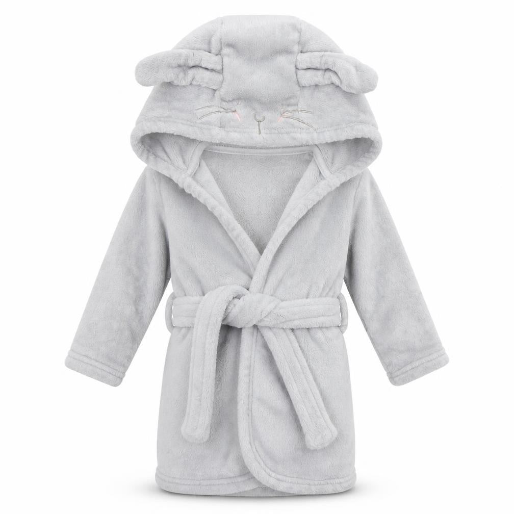 Front view of George girls’ grey babydoll gown, size 9-12, months