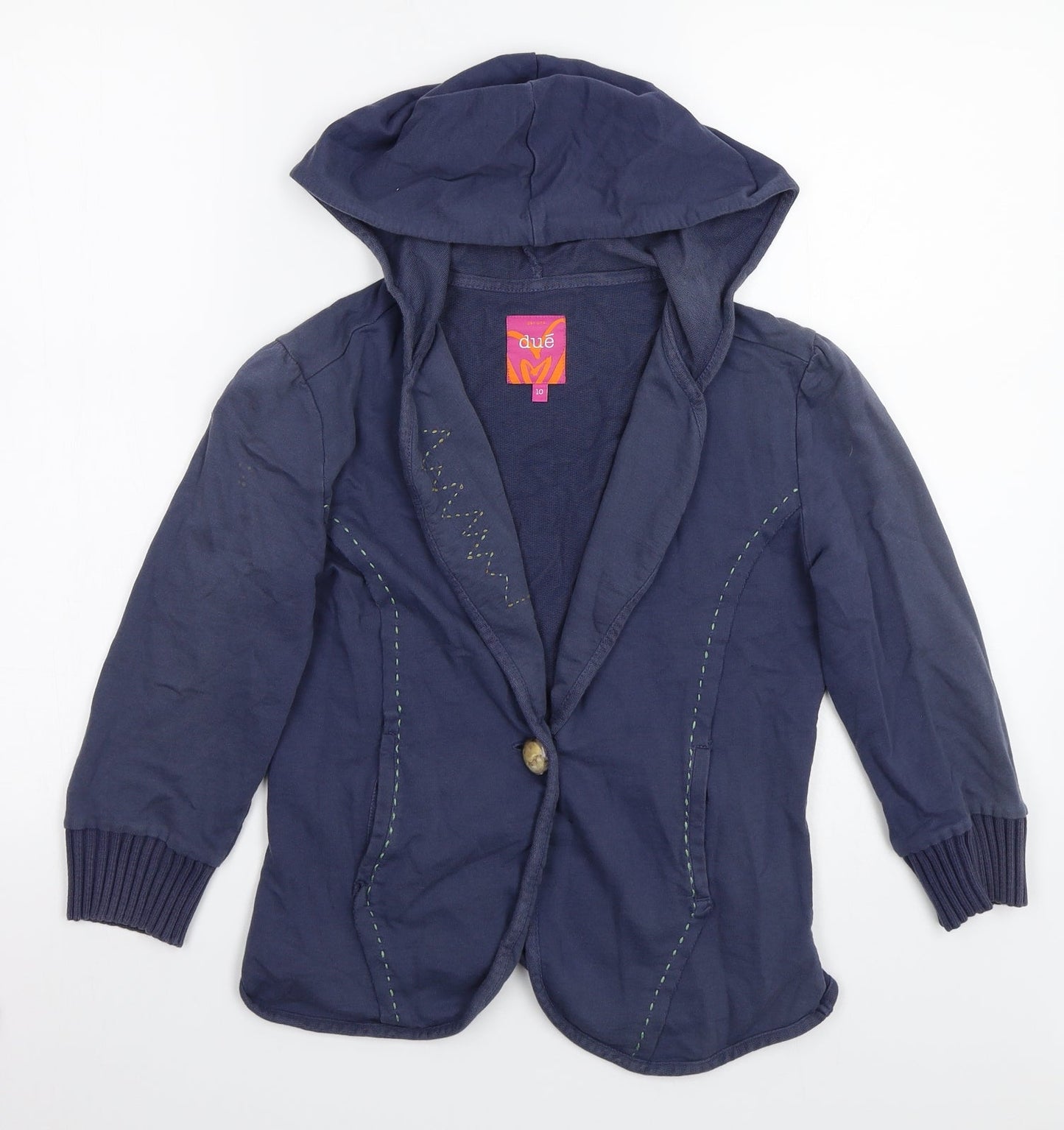 Due Womens Blue   Jacket Coat Size 10