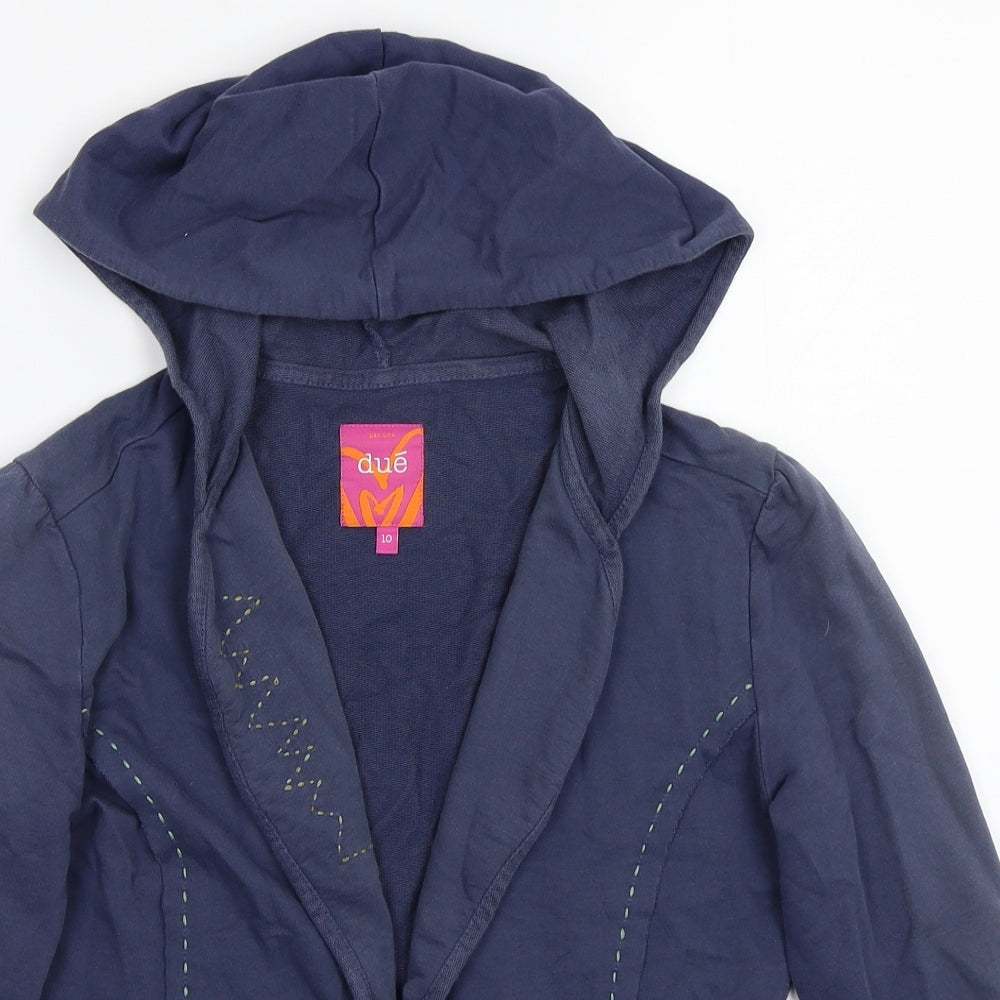 Due Womens Blue   Jacket Coat Size 10