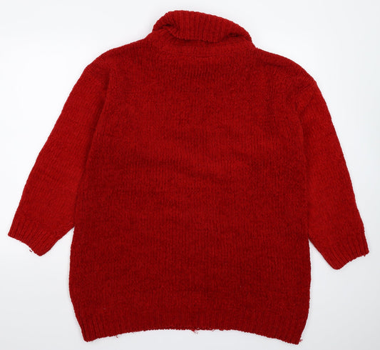 C&A Womens Red  Knit Pullover Jumper One Size