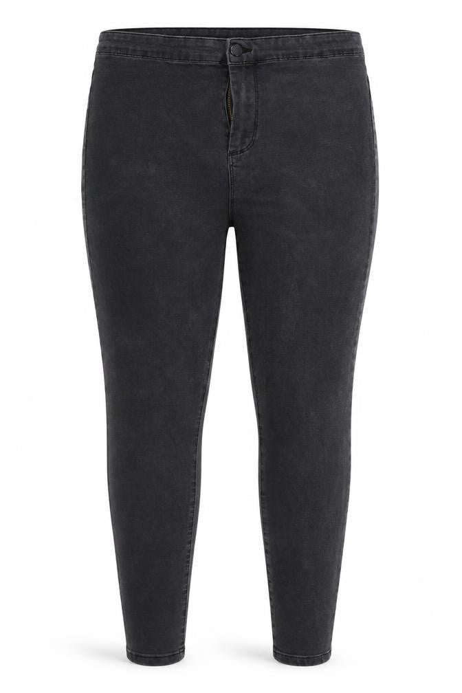 Front view of Denim & Co. women’s grey denim jegging jeans, size UK 16, 27-inch leg