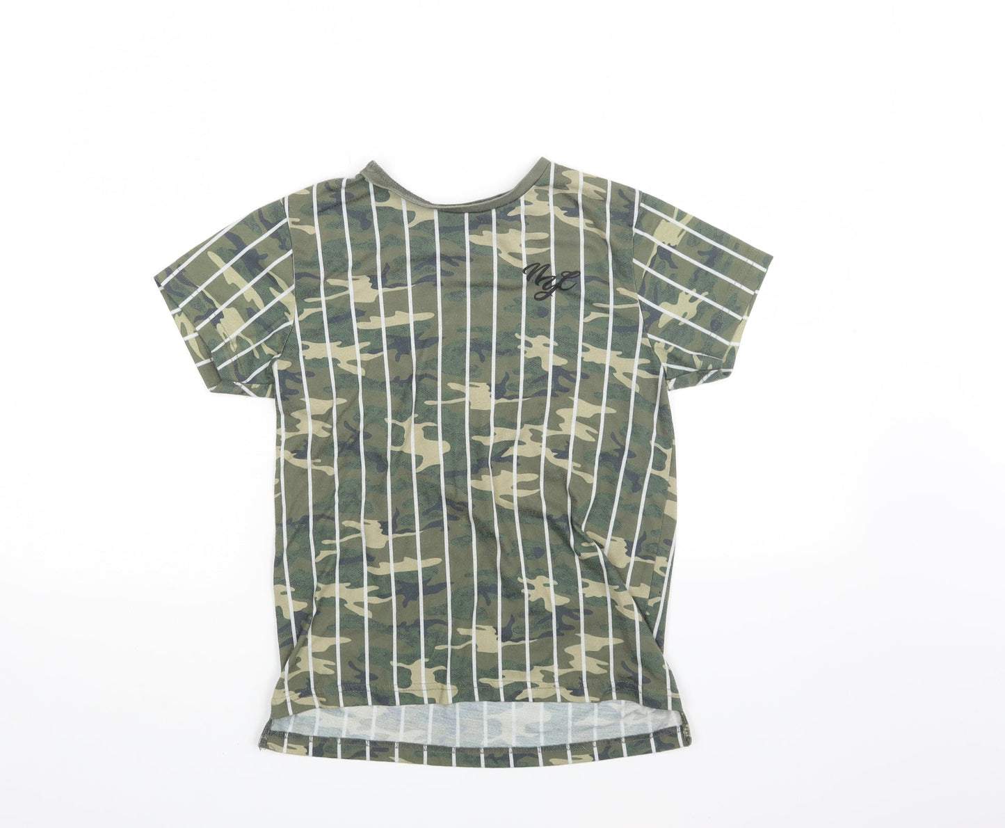 Primark Boys Green Striped  Basic T-Shirt Size 9-10 Years