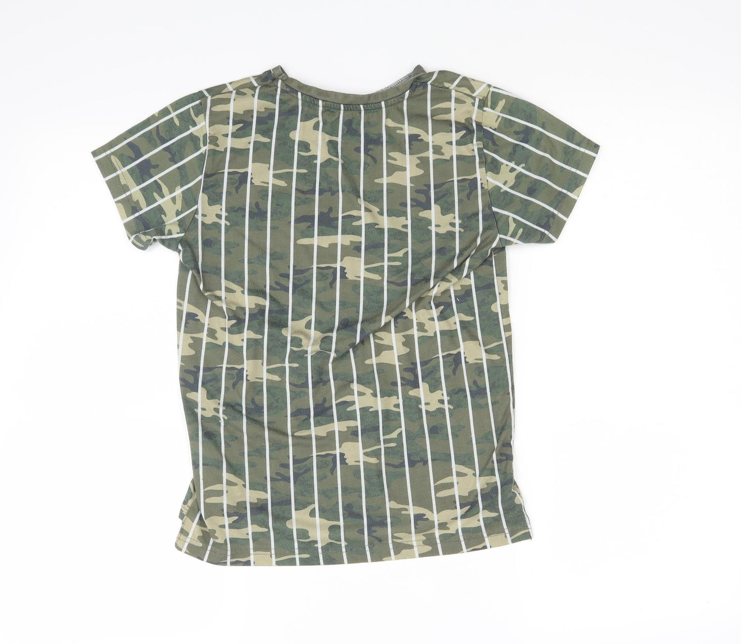 Primark Boys Green Striped  Basic T-Shirt Size 9-10 Years