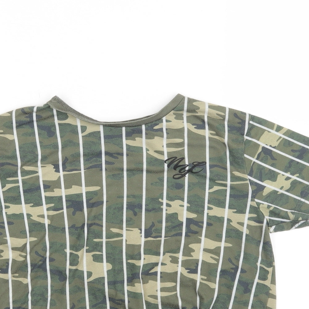 Primark Boys Green Striped  Basic T-Shirt Size 9-10 Years