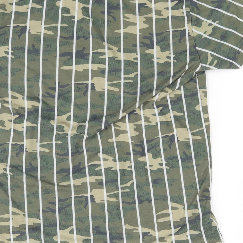 Primark Boys Green Striped  Basic T-Shirt Size 9-10 Years