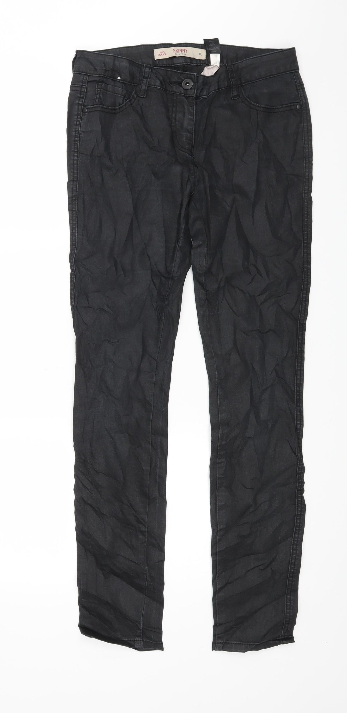 NEXT Womens Black  Denim Skinny Jeans Size 8 L27 in