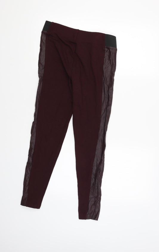 M&S Womens Red   Trousers  Size 10 L24.5 in