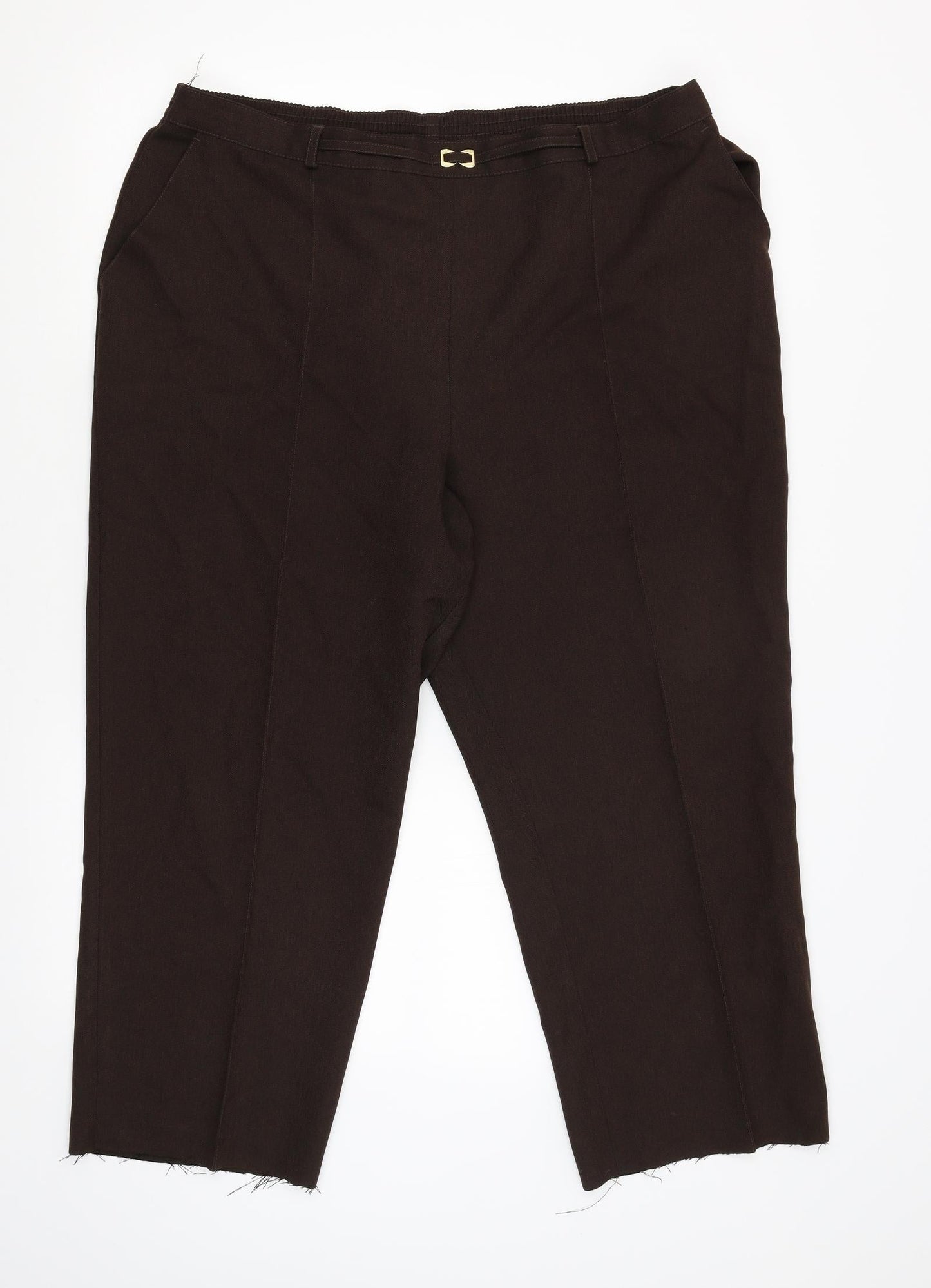Marks and Spencer Womens Brown   Cargo Trousers Size 20 L23 in