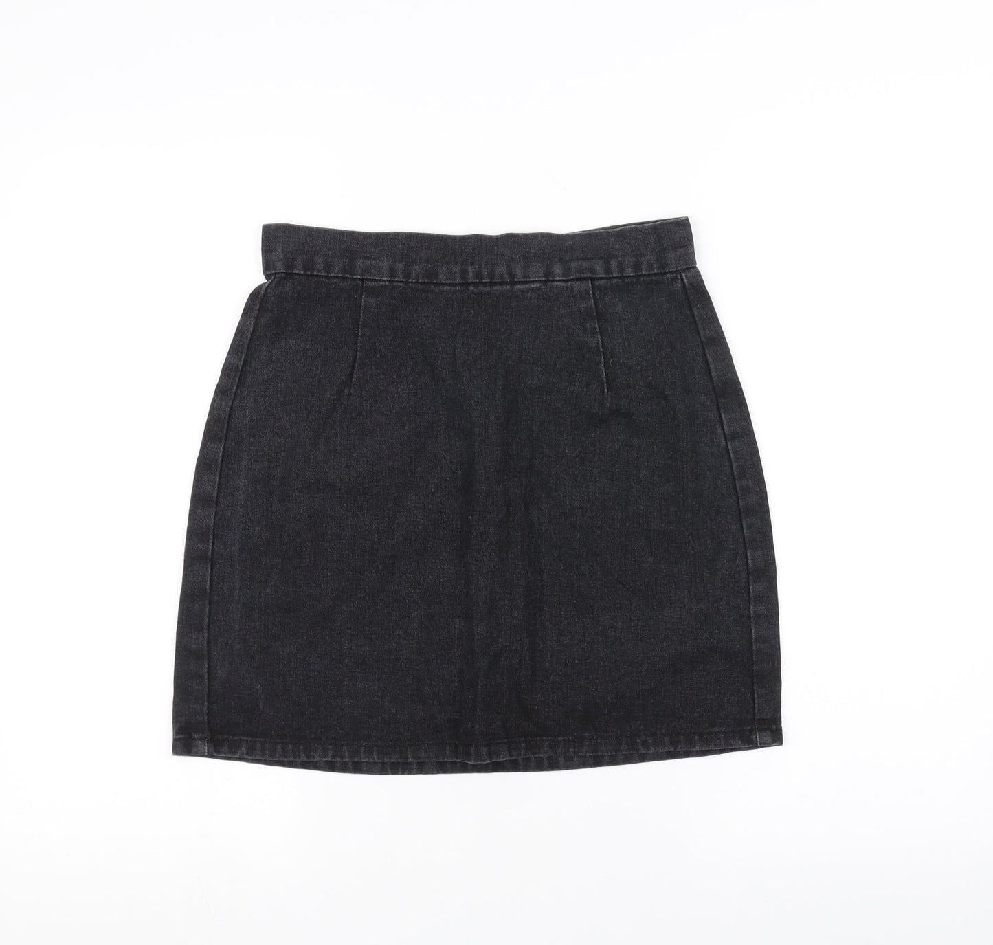 Denim & Co. Womens Black  Denim A-Line Skirt Size 8