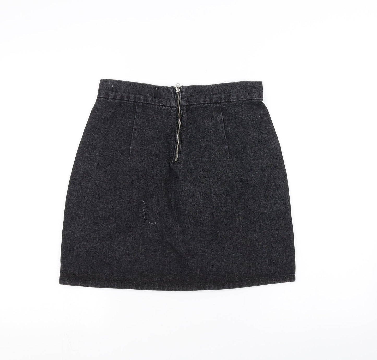 Denim & Co. Womens Black  Denim A-Line Skirt Size 8