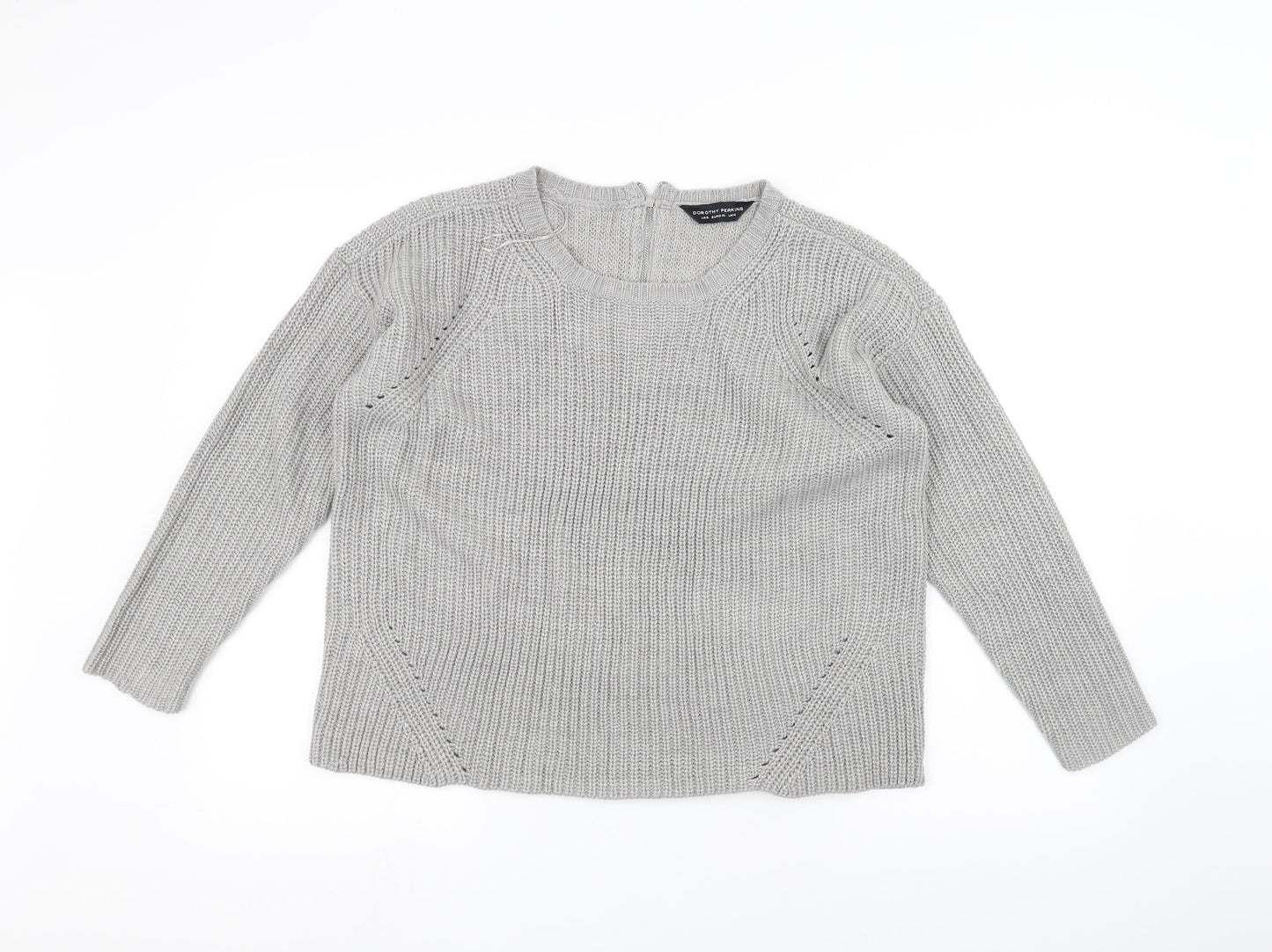 Dorothy Perkins Womens Grey  Knit Pullover Jumper Size 14
