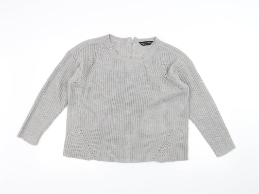 Dorothy Perkins Womens Grey  Knit Pullover Jumper Size 14