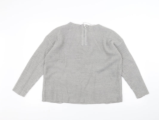 Dorothy Perkins Womens Grey  Knit Pullover Jumper Size 14