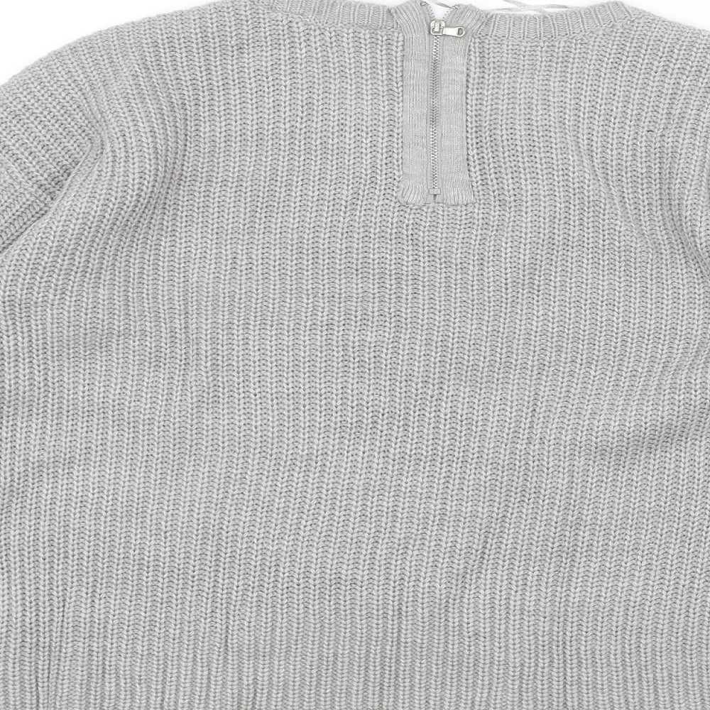 Dorothy Perkins Womens Grey  Knit Pullover Jumper Size 14