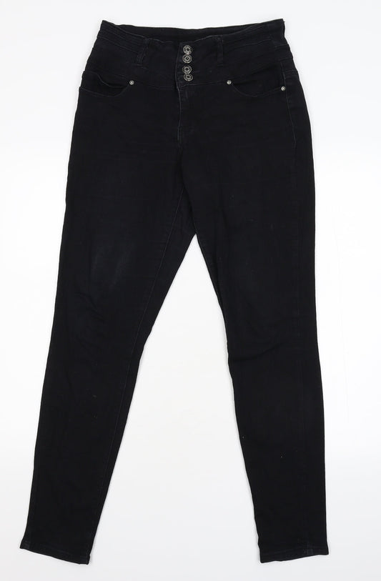 Silver Crush Womens Black  Denim Skinny Jeans Size 12 L29 in