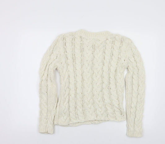H&M Womens Ivory  Knit Pullover Jumper One Size  - Asymmetric Hem