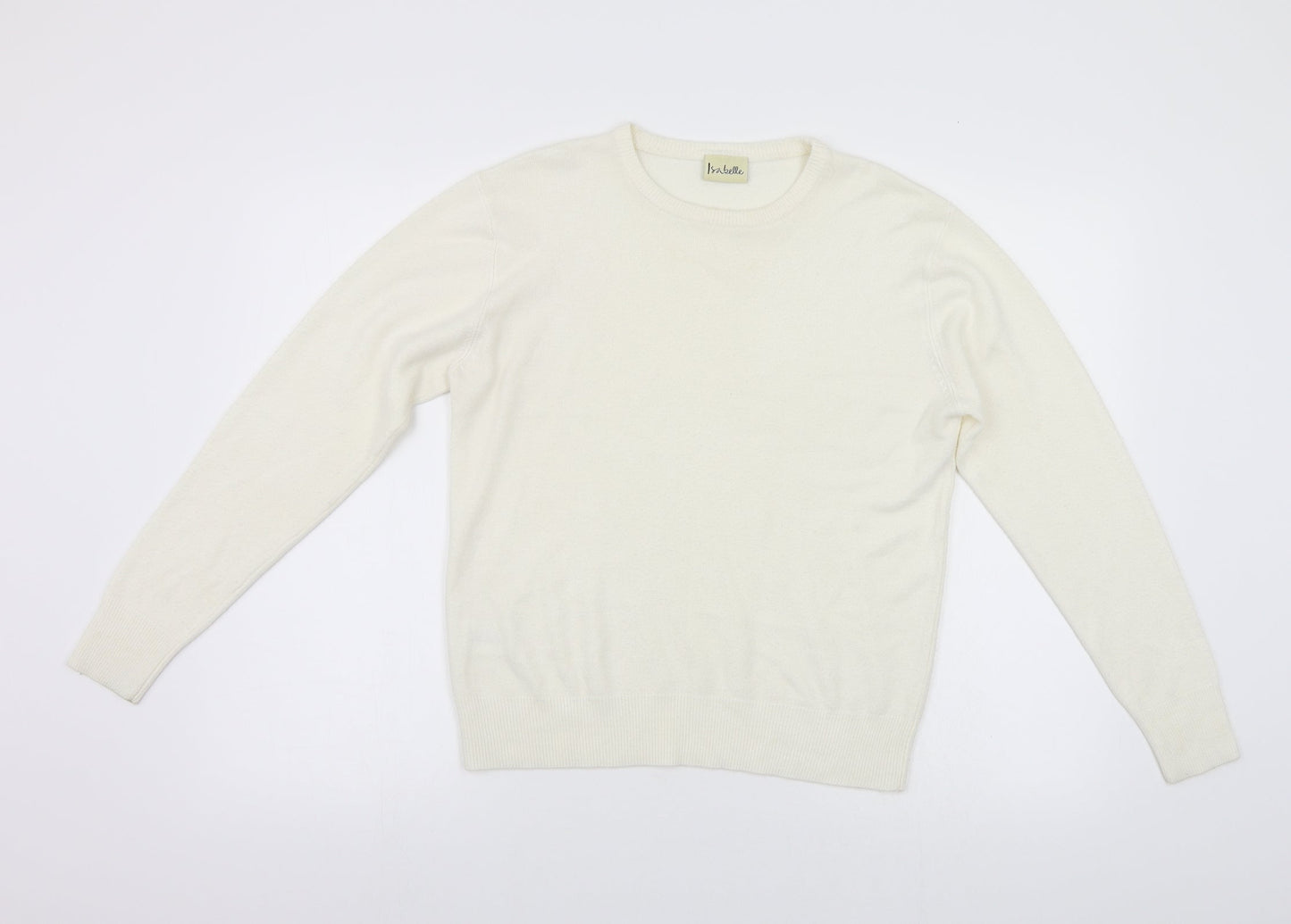 Isabelle Womens White  Knit Pullover Jumper Size S