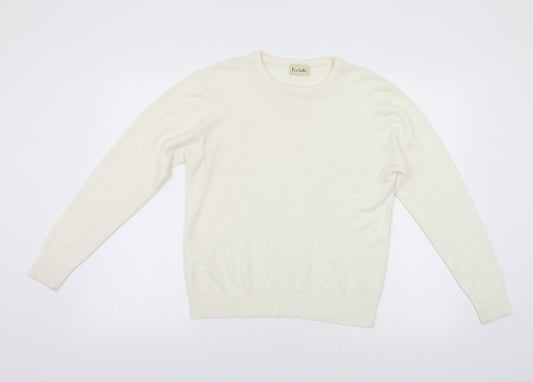 Isabelle Womens White  Knit Pullover Jumper Size S