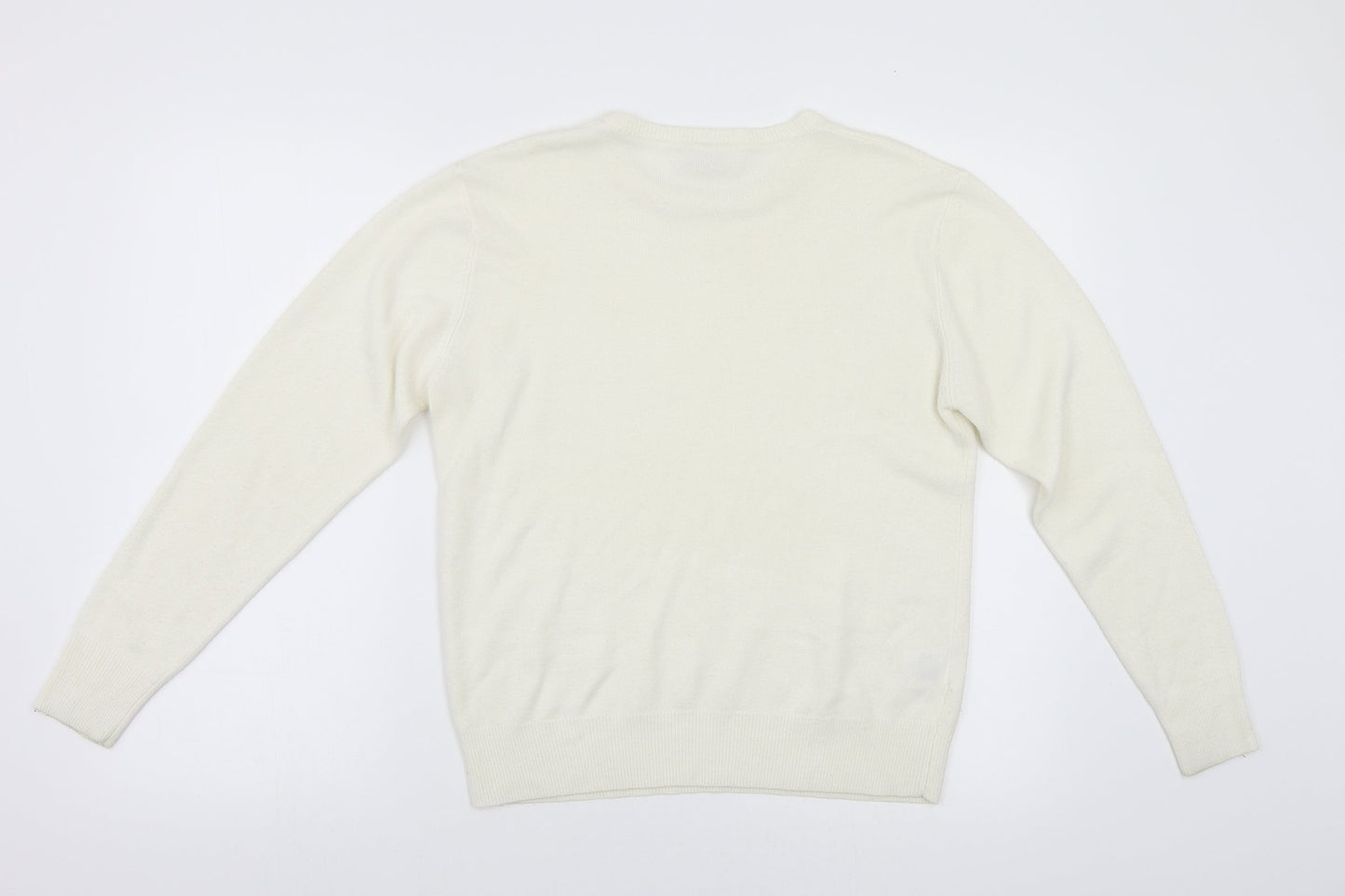 Isabelle Womens White  Knit Pullover Jumper Size S