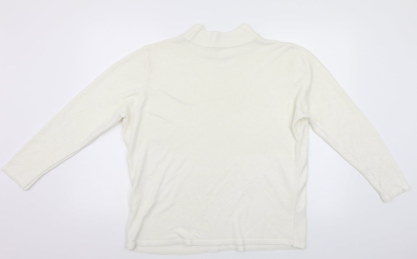 Preworn Womens White  Knit Pullover Jumper Size L