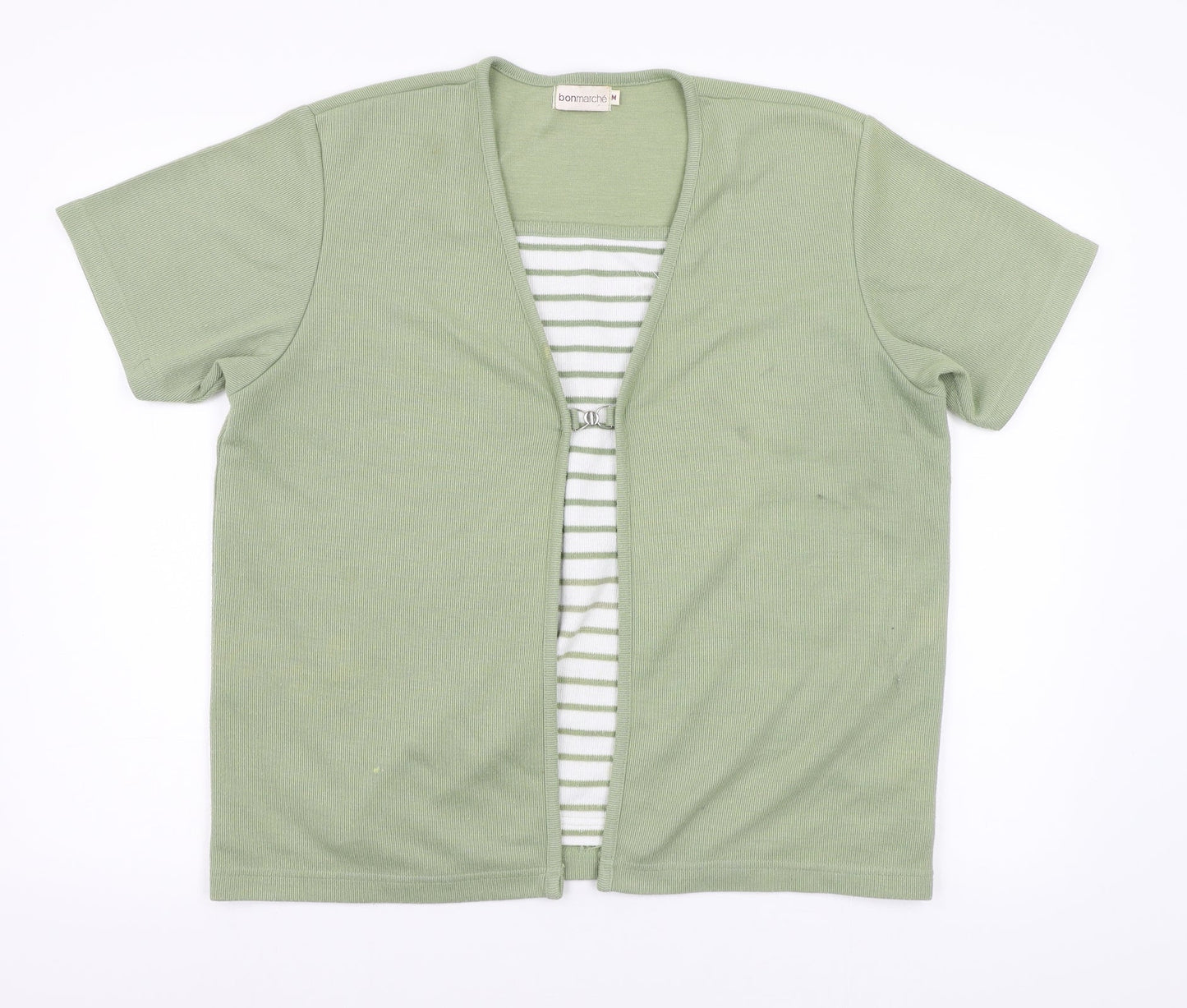 Bonmarché Womens Green Striped  Pullover Jumper Size M