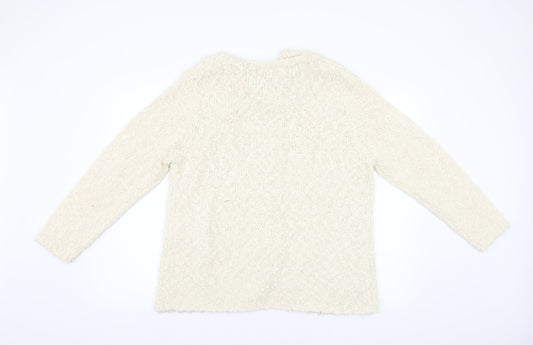 Classics Womens White  Knit Pullover Jumper Size L