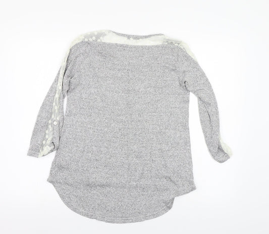 COIN 1804 Womens Grey  Knit Pullover Jumper Size L